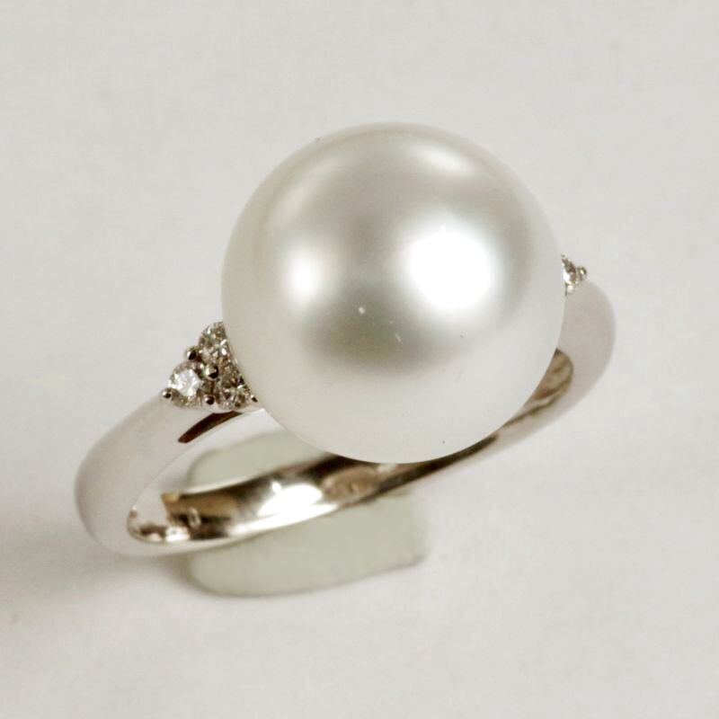 Pt900 白蝶真珠　約13.7mm ダイヤモンド　0.52 リング　指輪SEAショップ